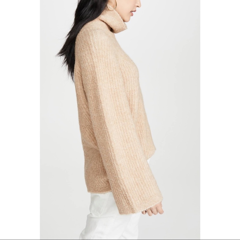Theory Moving Rib Turtleneck Sweater, Light Natural - Picture 10 of 14